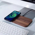 Piastra di Ricarica Wireless in Legno di Noce
